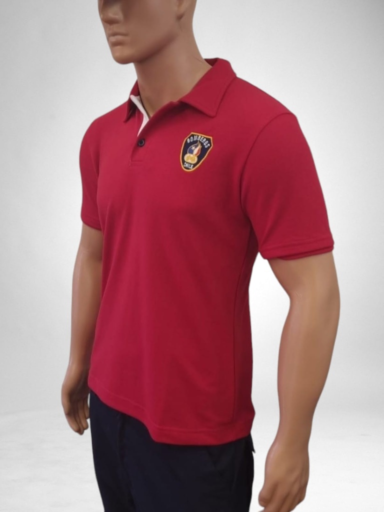 Polera Pique Bomberos Unisex - Rojo