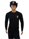 Polera Polo Manga Larga Bomberos Negro